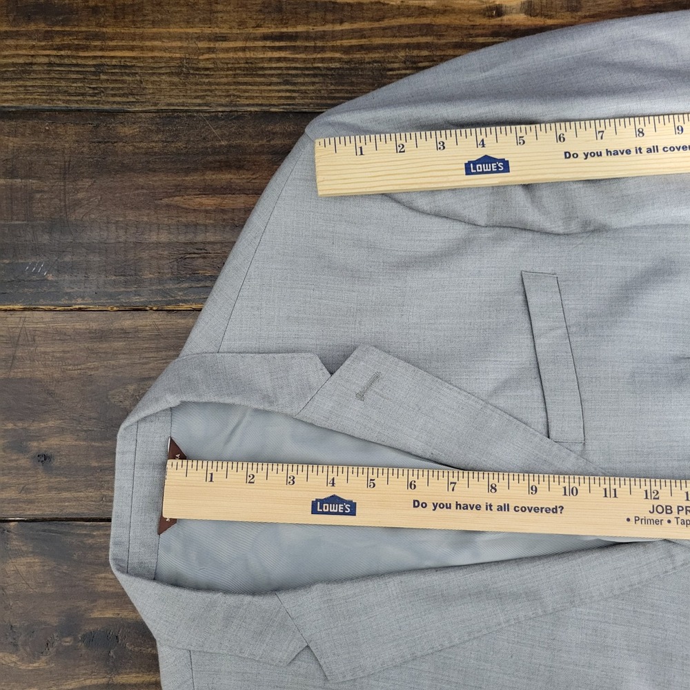 Perry Ellis Men's Sport Coat Blazer Two Button Gray Herringbone Poly Blend 44R - Picture 4 of 15